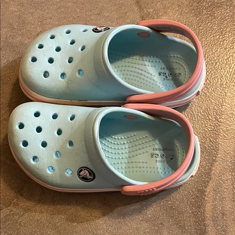 CROCS Kids Blue and Pink Clogs